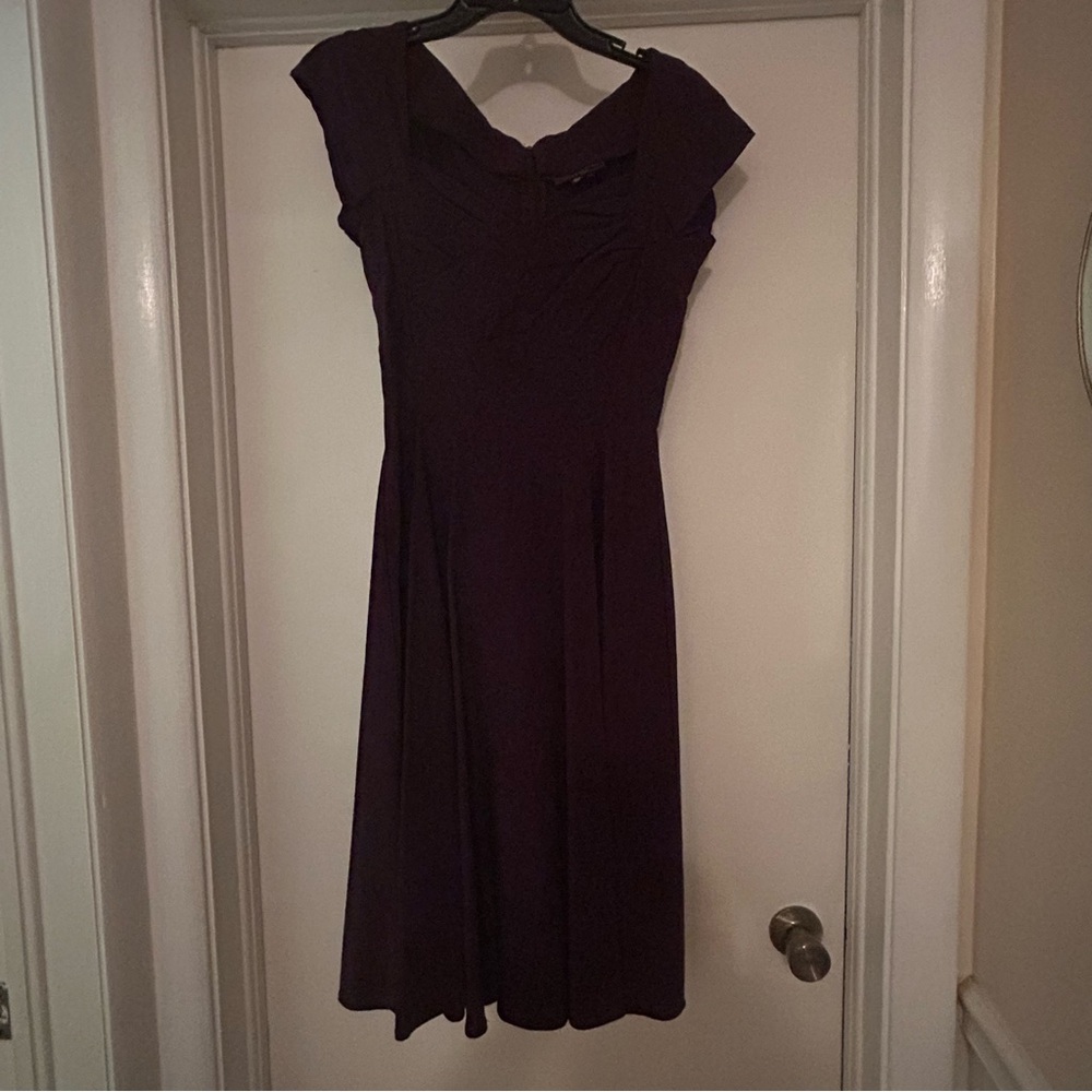 Stop Staring Red and Purple Fit and Flare Midi Dress